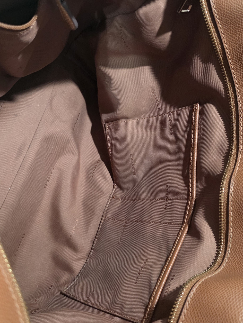 Coach Brown Leather Tote Bag with Gold Hardware - Picture 9 of 9